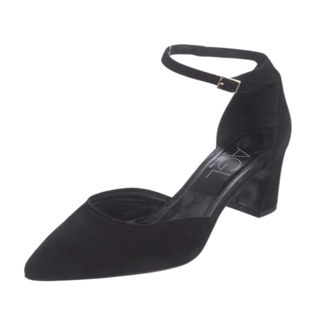 AGL Attilio Giusti Leombruni D'orsay Black Suede Pumps Heels